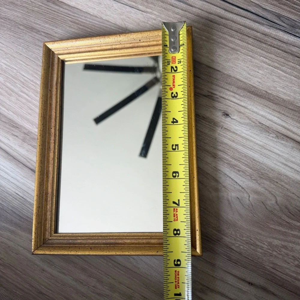 Jon-Don Studios Custom Framed Gold Mirror Vintage Style Small Wall Decor 6.5x8.5